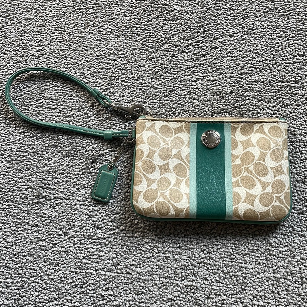 Coach corner zip wristlet coin purse